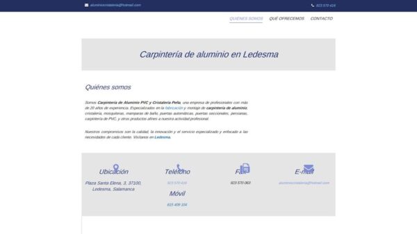 CARPINTERÍA Y CRISTALERÍA PEÑA - :carpinteriacristaleriapena.com