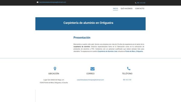 CARPINTERÍA DE ALUMINIO JOSÉ S.L. - :carpinteriadealuminiojosesl.com