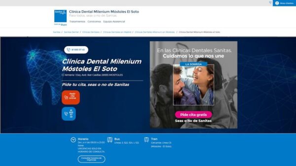 MILENIUM DENTAL CENTRO AV DE LOS DEPORTES - :clinicadental-mostoles.sanitas.es
