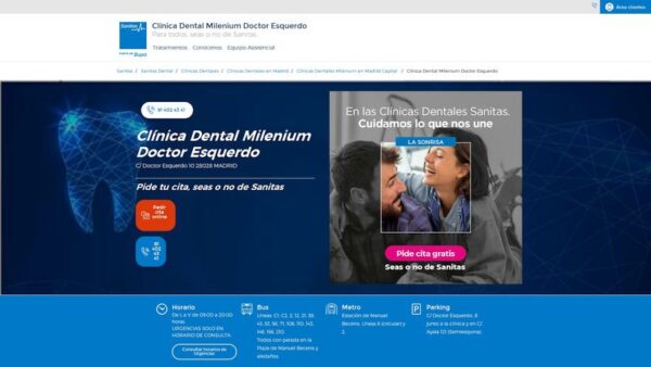 CLÍ­NICA DENTAL - MILENIUM DENTAL CENTRO DOCTOR ESQUERDO MADRID - :clinicadental-doctoresquerdo.sanitas.es