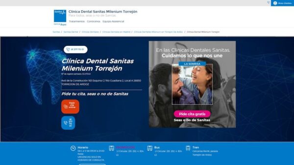MILENIUM DENTAL CENTRO AV DE LAS FRONTERAS - :clinicadental-torrejon.sanitas.es