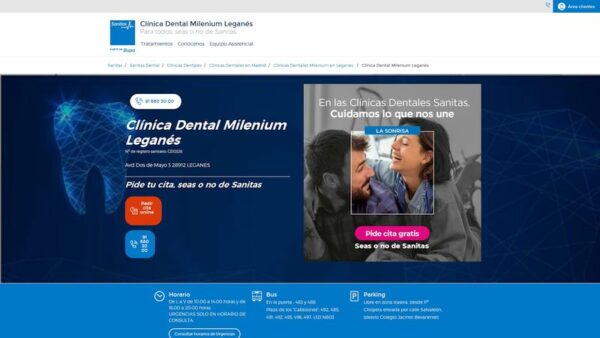 MILENIUM DENTAL CENTRO LEGAN?S - :clinicadental-leganes.sanitas.es