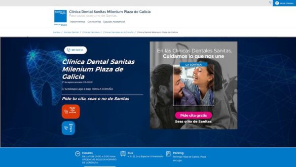 CLÍ­NICA DENTAL - MILENIUM DENTAL CENTRO PLAZA DE GALICIA A CORUÑA - :clinicadental-acoruna.sanitas.es